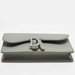مملوكة مسبقًا حقيبة حزام ديور سادل جلد رمادية