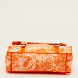مملوكة مسبقًا Dior Diorcamp Small Neon Orange/White Canvas Shoulder Bag