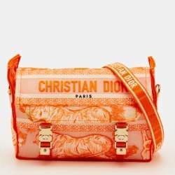 مملوكة مسبقًا Dior Diorcamp Small Neon Orange/White Canvas Shoulder Bag
