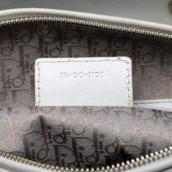 Pre Owned حقيبة ديور ليدي كاناج جلد خروف أبيض كبير
