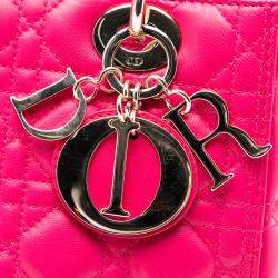 مملوكة مسبقًا Dior Pink Medium Lambskin Cannage Lady Dior