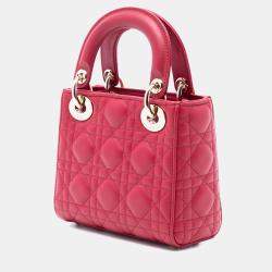 مملوكة مسبقًا Dior Pink Mini Lambskin Cannage Lady Dior
