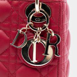 مملوكة مسبقًا Dior Pink Mini Lambskin Cannage Lady Dior
