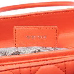 Pre Owned حقيبة ديور كاناج جلد حمل متوسط برتقالي
