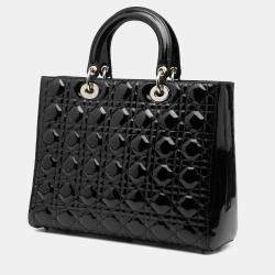 Pre Owned حقيبة ديور ليدي كاناج سوداء براءة كبيرة
