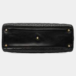 مملوكة مسبقًا Dior Black Large Lambskin Cannage Lady Dior