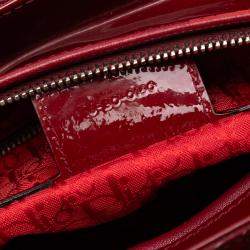 مملوكة مسبقًا حقيبة يد ديور ليدي متوسط كناراج براءة حمراء