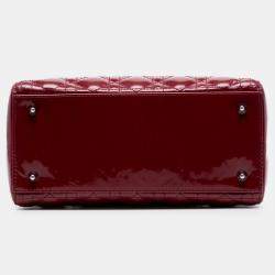 مملوكة مسبقًا حقيبة يد ديور ليدي متوسط كناراج براءة حمراء