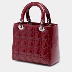 مملوكة مسبقًا حقيبة يد ديور ليدي متوسط كناراج براءة حمراء