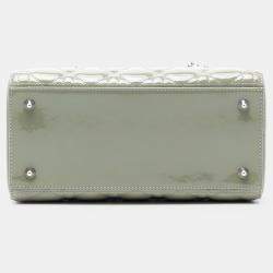 Pre Owned Dior Green Medium Patent Cannage Lady Dior