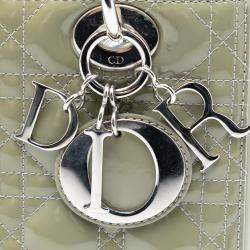 Pre Owned Dior Green Medium Patent Cannage Lady Dior