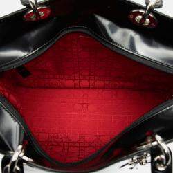 مملوكة مسبقًا Dior Black Large Patent Lady Dior