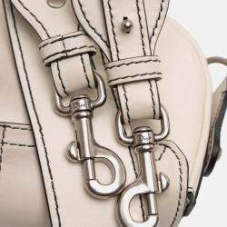 Pre Owned حقيبة سرج ديور ديفنس جلد صغيرة بيضاء