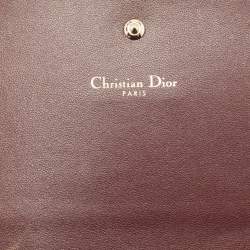 Pre Owned محفظة بسلسلة ديور ديوراما جلد وردي أبيض فاتح