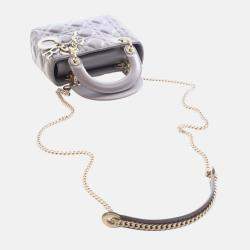 Pre Owned Dior Mini Lambskin Cannage Lady Dior