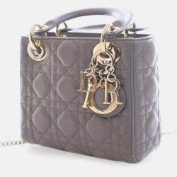 Pre Owned Dior Mini Lambskin Cannage Lady Dior