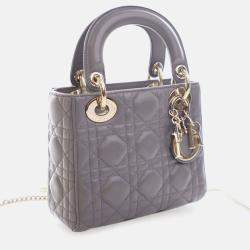 Pre Owned Dior Mini Lambskin Cannage Lady Dior