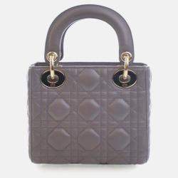 Pre Owned Dior Mini Lambskin Cannage Lady Dior