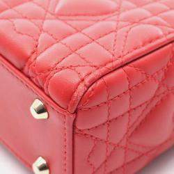 مملوكة مسبقًا Christian Dior Dior Lady Mini Heart Cannage Handbag  Leather  Red