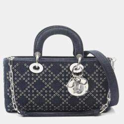 مملوكة مسبقًا Christian Dior Dior Lady D-Joy Medium Handbag  Denim  Navy