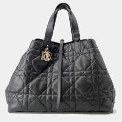 Pre Owned حقيبة يد ديور توت كبيرة ماكروكاناج سوداء