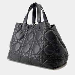 مملوكة مسبقًا حقيبة يد ديور توت كبيرة ماكروكاناج سوداء