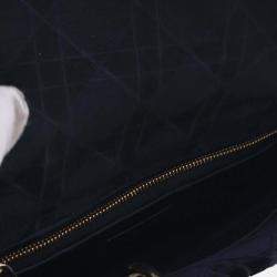 Pre Owned حقيبة يد ديور ليدي دي لايت متوسطة مخمل كاناج زرقاء.