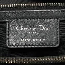 Pre Owned حقيبة يد ديور سوفت ليدي ديور صغيرة جلد كاناج أسود