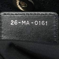 Pre Owned حقيبة يد ديور سوفت ليدي ديور صغيرة جلد كاناج أسود