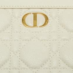 مملوكة مسبقًا Dior Caro Every Dior Off White Cannage Leather Pouch