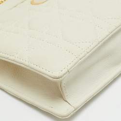 مملوكة مسبقًا Dior Caro Every Dior Off White Cannage Leather Pouch