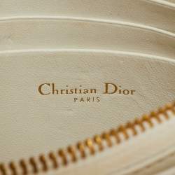 مملوكة مسبقًا Dior Caro Every Dior Off White Cannage Leather Pouch