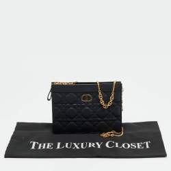 Pre Owned حقيبة بوش ديور كارو ديور إيفري جلد أسود كاناج