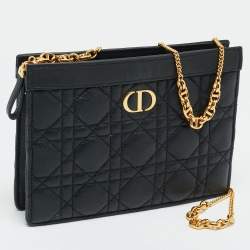 Pre Owned حقيبة بوش ديور كارو ديور إيفري جلد أسود كاناج