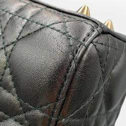 مملوكة مسبقًا حقيبة ديور ليدي ديور معدنية رمادية جلد خروف مقاس صغير