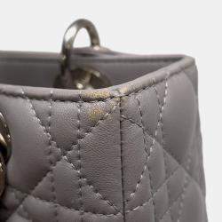 مملوكة مسبقًا Dior Lady Dior Canage Gray Leather Size Medium