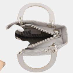 مملوكة مسبقًا Dior Lady Dior Canage Gray Leather Size Medium