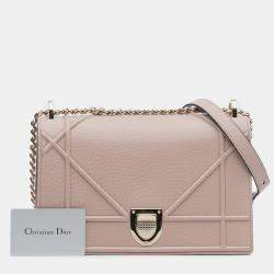 Pre Owned Dior Pink Medium Grained Calfskin Diorama Flap