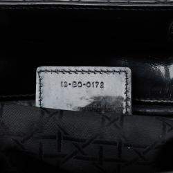 Pre Owned Dior Black Large Patent Cannage Lady Dior