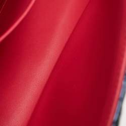 Pre Owned Dior Miss Dior Chain Metallic Blue Cannage Aged Leather Flap Bag