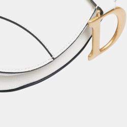 مملوكة مسبقًا حقيبة سرج جلد عجل محبب أبيض ديور