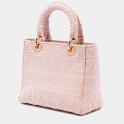 مملوكة مسبقًا Dior Pink Medium Canvas Cannage Lady D Lite