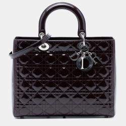 مملوكة مسبقًا حقيبة  ديور ليدي كنّاج براءة كبيرة بنفسجية