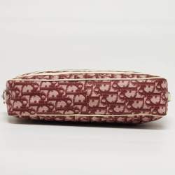 Pre Owned Dior Trotter Rasta 2 Red Diorissimo Coated Canvas Messenger Bag