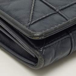 Pre Owned محفظة ديور ليدي ديور سلسلة جلد لامع كاناج خردلية