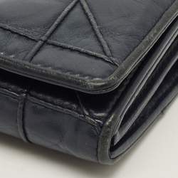 Pre Owned محفظة ديور ليدي ديور سلسلة جلد لامع كاناج خردلية