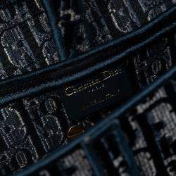 Pre Owned حقيبة سادل مخمل مطرزة أوبليك زرقاء ديور