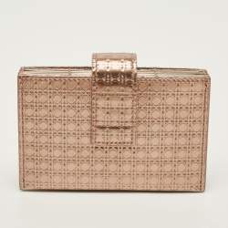 Pre Owned حافظة بطاقات ديور ليدي ديور كاناج جلد مبطن أحمر 5 جوسيت