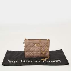 Pre Owned حقيبة صغيرة ديور كارو جلد كاناج بيج بسلسلة وسحاب