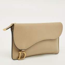 مملوكة مسبقًا Dior Saddle Cosmos Zipped Beige Leather Continental Wallet